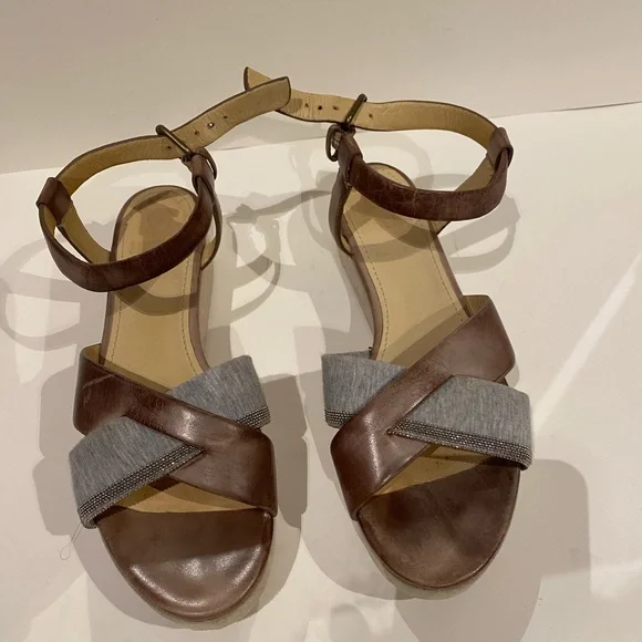 Brunello Cucinelli Leather Women's Sandals - Picture 1 of 6
